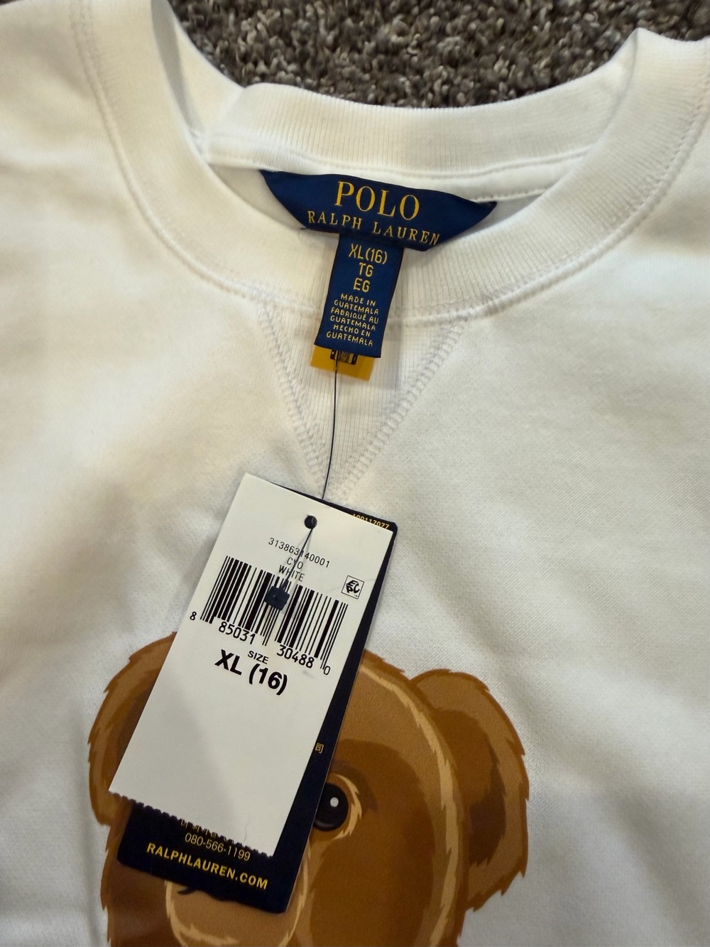 Polo Ralph Lauren Sweatshirt bear Sz. XL girls or S. Women’s - Picture 4 of 5